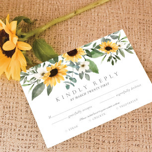 Gult Watercolor Sunwers OSA Entrée Choices Kort