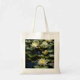 Gult Waterlilies Lotus tote bag Tygkasse