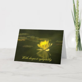 Gult Waterlily Condolence Card Kort