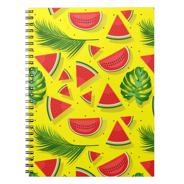 Gult Watermelon Löv Anteckningsbok (Framsidan)
