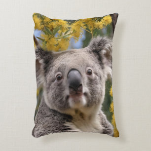 Gult Wattle and Koala Bear. Prydnadskudde