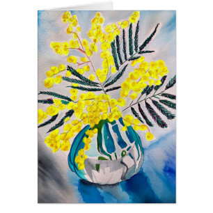 Gult Wattle Australian Native Blung Hälsningskort