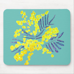 Gult Wattle Mimosa australisk blomkonst Musmatta
