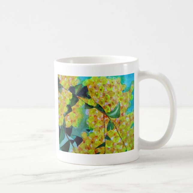 Gult Wattle native Australian blomart Kaffemugg (Höger)