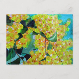 Gult Wattle native Australian blomart Vykort