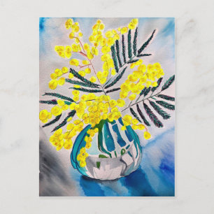 Gult Wattle native Australian blomart Vykort