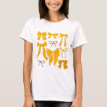 Gult Whimsical Bows T Shirt<br><div class="desc">Kvismisk och koquettekvinnas t-shirt med hand plockade som illustration av gultens knärör.</div>