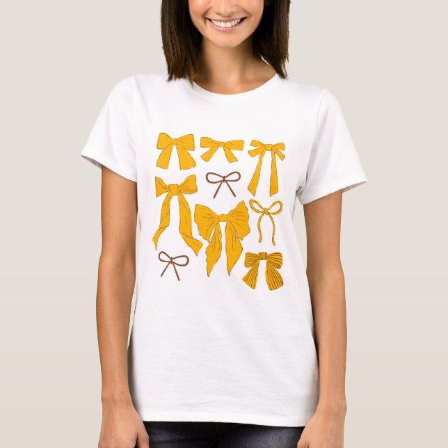 Gult Whimsical Bows T Shirt (Framsida)
