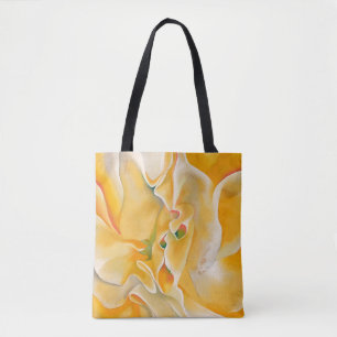 Gult White abstrakt Art Georgia O'Keeffe Tygkasse