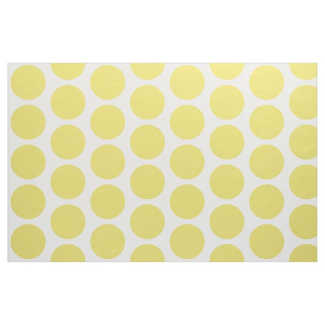 Gult White Big Polka dots Fabric Tyg (Yard)