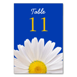 Gult White Cobalt Shasta Daisy Flower Bröllop Bordsnummer