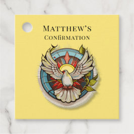 Gult White Dove Religiösa Catholique Confirmation Gåvor Etiketter