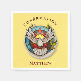 Gult White Dove Religiösa Catholique Confirmation Pappersservett