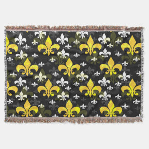 Gult White Fleur De Lis Filt