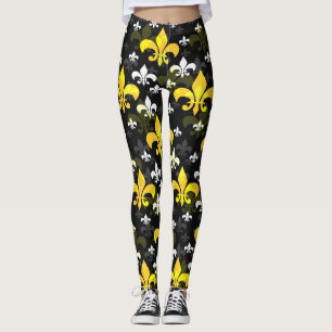 Gult White Fleur De Lis Leggings