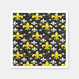 Gult White Fleur De Lis Pappersservett