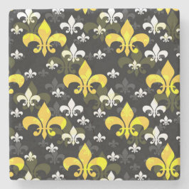 Gult White Fleur De Lis Stenunderlägg