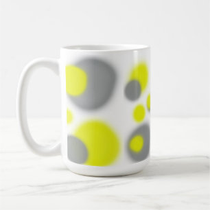 Gult White Grått Abstrakt Art Kaffemugg