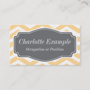 Gult White Grått Chevron Personal Visitkort