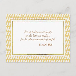 Gult White Guld Christian Bible Verse Postcard Vykort