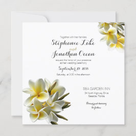 Gult White Plumeria Hawaiian Bröllop Inbjudningar