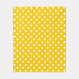 Gult White Polka dots Design Fleecefilt