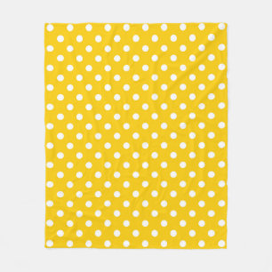 Gult White Polka dots Design Fleecefilt
