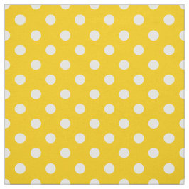 Gult White Polka dots Textile Tyg