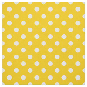 Gult White Polka dots Textile Tyg