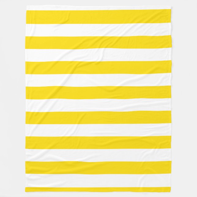 Gult White Stripe Trend Färg Elegant Fleecefilt (Framsidan)