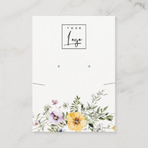 Gult Wildblomlilac Earring Logotyp Visning Visitkort