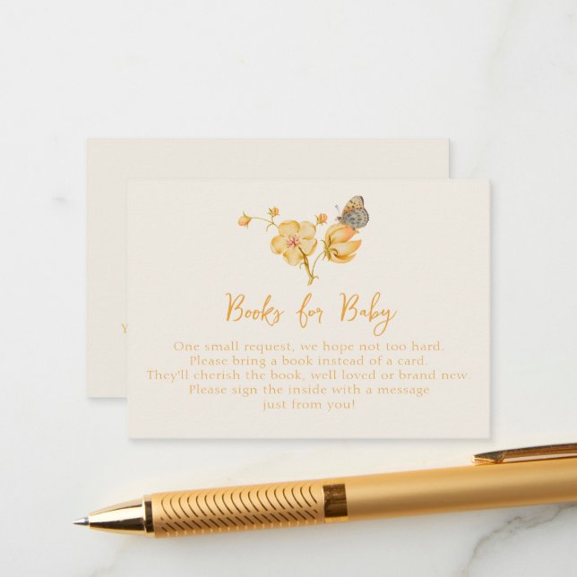 Gult Wildblomma Bokar for Baby Shower Infoga Tilläggskort (Fram/Back In Situ)
