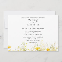 Gult Wildblomma Colorful Bröllop II Inbjudningar