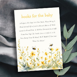 Gult Wildblomma Humla Bokar for Baby Shower Tilläggskort