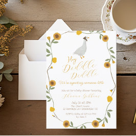 Gult Wildblomma Mor Goose Nursery Rhyme Inbjudningar