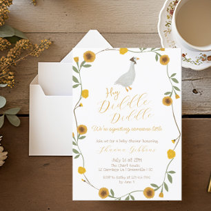 Gult Wildblomma Mor Goose Nursery Rhyme Inbjudningar