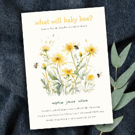 Gult Wildblomma Morsa to Bee Neutralt Gender Revea Inbjudningar