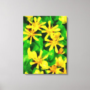 Gult Wildblommor Canvastryck