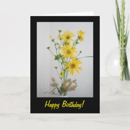 Gult Wildblommor Grattis på födelsedagen Greeting Kort
