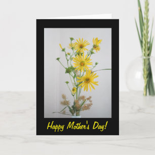 Gult Wildblommor Lycklig Mors dag Card Kort
