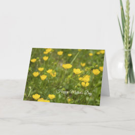 Gult Wildblommor Mors dag Card Kort