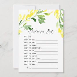 Gult Wildblommor Önskemål för Baby Inbjudningar
