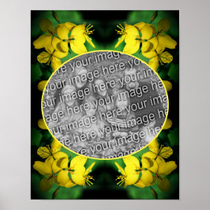 Gult Wildblommor Ram Skapar ditt eget foto Poster