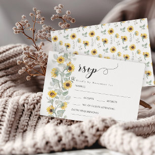 Gult Wildblommor Sunwers Bröllop OSA Cards Kort