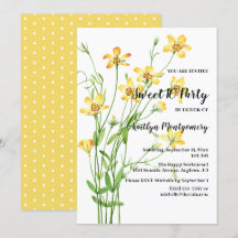 Gult Wildblommor Sweet 16 Födelsedagsfester