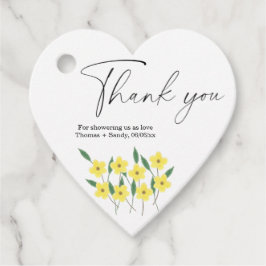 Gult Wildblommor Tack för babyskaren party Gåvor Etiketter