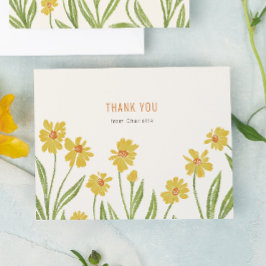 Gult Wildblommor Tack Kort