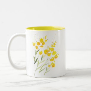 Gult Wildblommor Två-Tonad Mugg