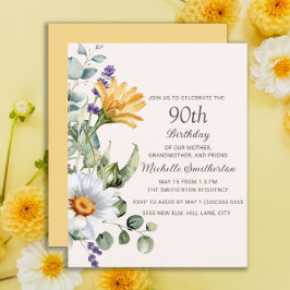 Gult WildblommWhite Daisys 90:e födelsedag