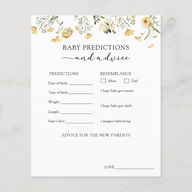 Gult Wildbloms Baby Advice and Predictions (Framsida)